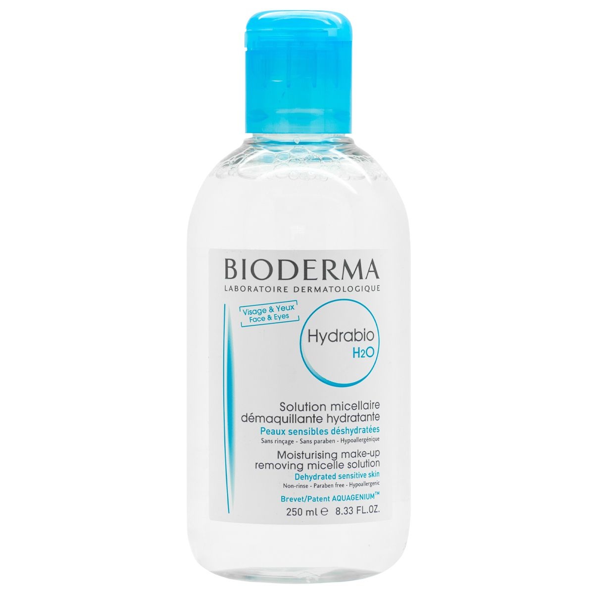 Hydrabio H2O Agua Micelar Desmaquillante para piel deshidratada, 250 ml ( Bioderma) - Farmacia Dermatológica Beauty Derm